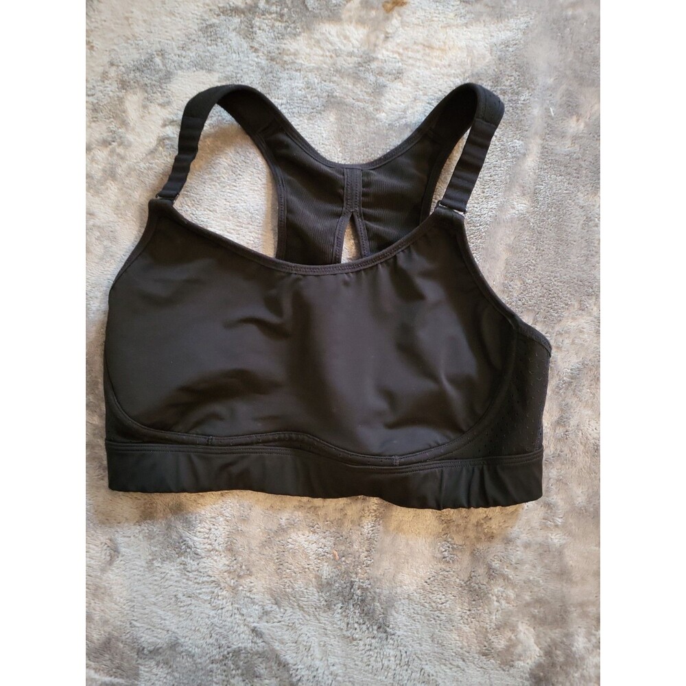 Spanx High Impact Sports Bra Womens 34C Black Racerback Adjustable